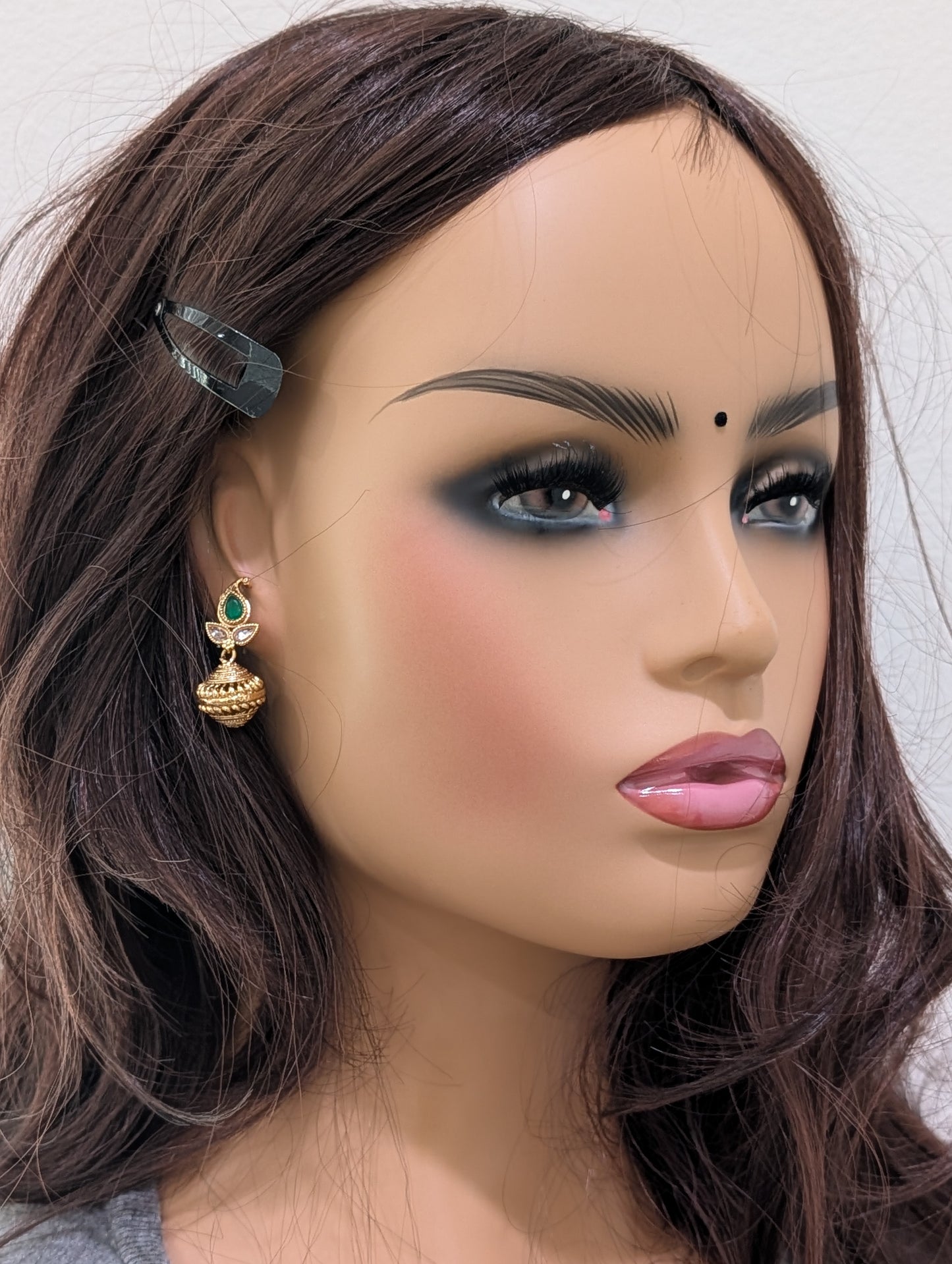 Leaf Ball Polki Earrings