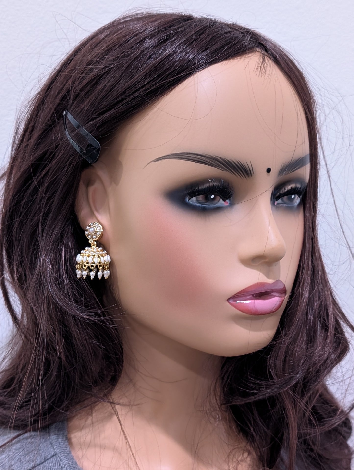 Gold plated Pearl Jhumka Earrings