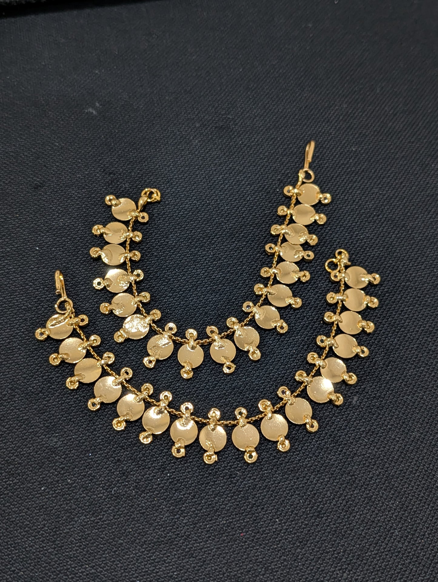 Goddess Lakshmi Coin Single layer Earrings chain / Maatal / Kaan Chain