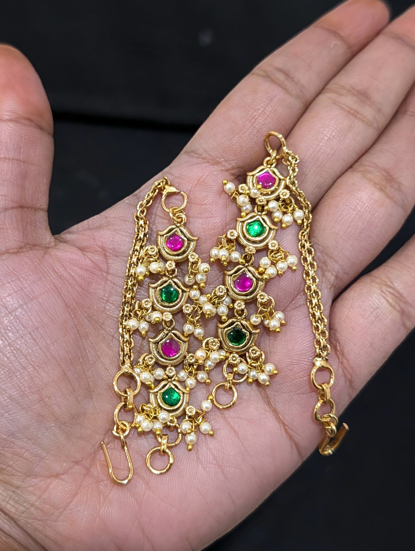 Jadau Kundan Earrings chain / Maatal / Kaan Chain