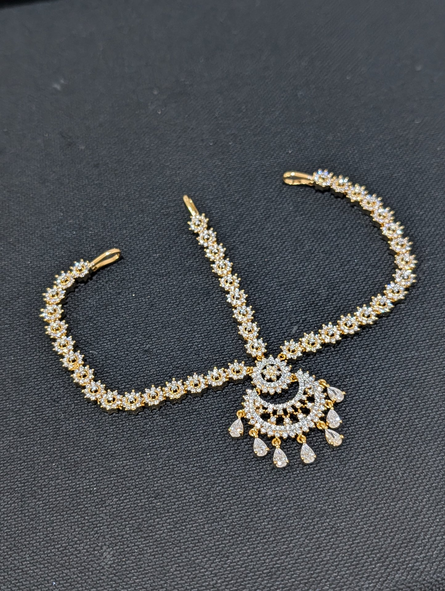 Dual line ball chain Gold plated Polki Anklets