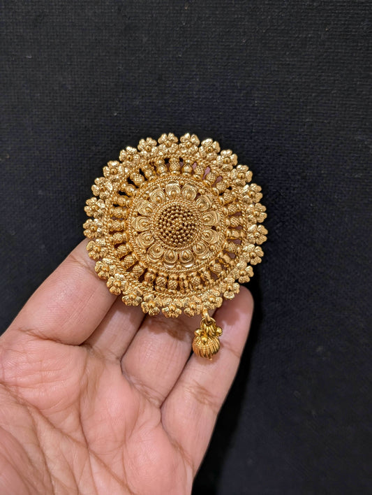 Gold plated Large Clip on Hair Brooch - D1 - Simpliful