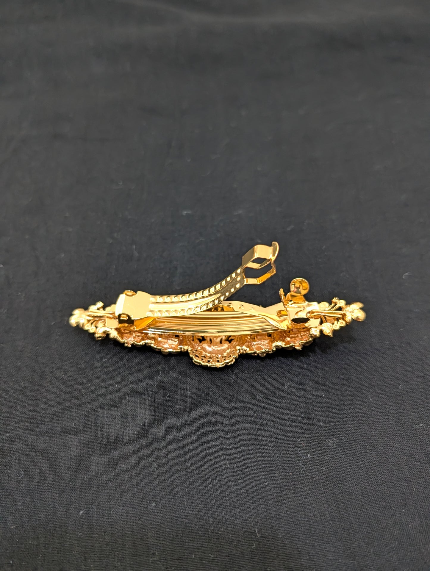 Lakshmi ji design gold plated hair clip - D2 - Simpliful