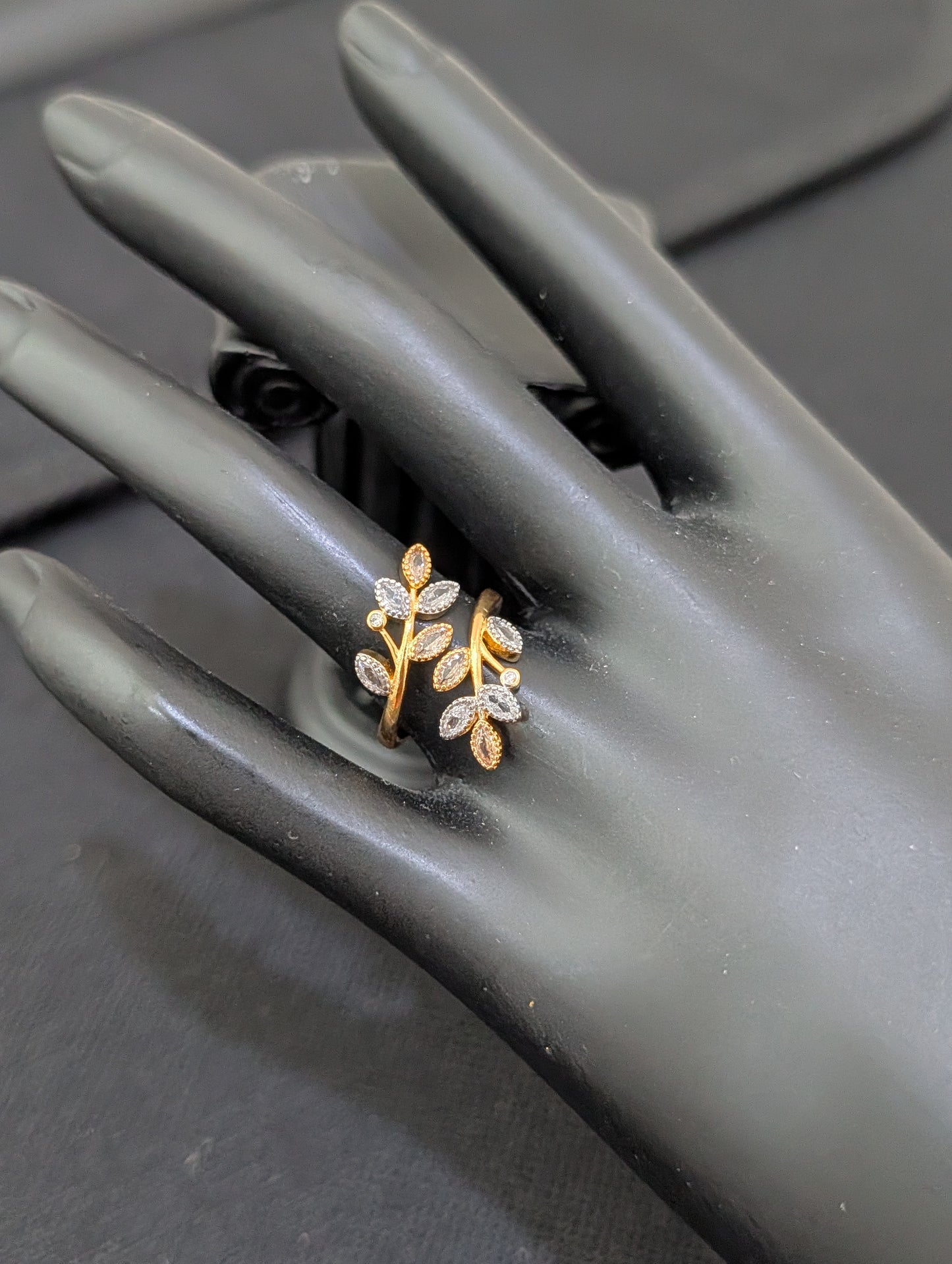 Designer White CZ Adjustable Finger ring