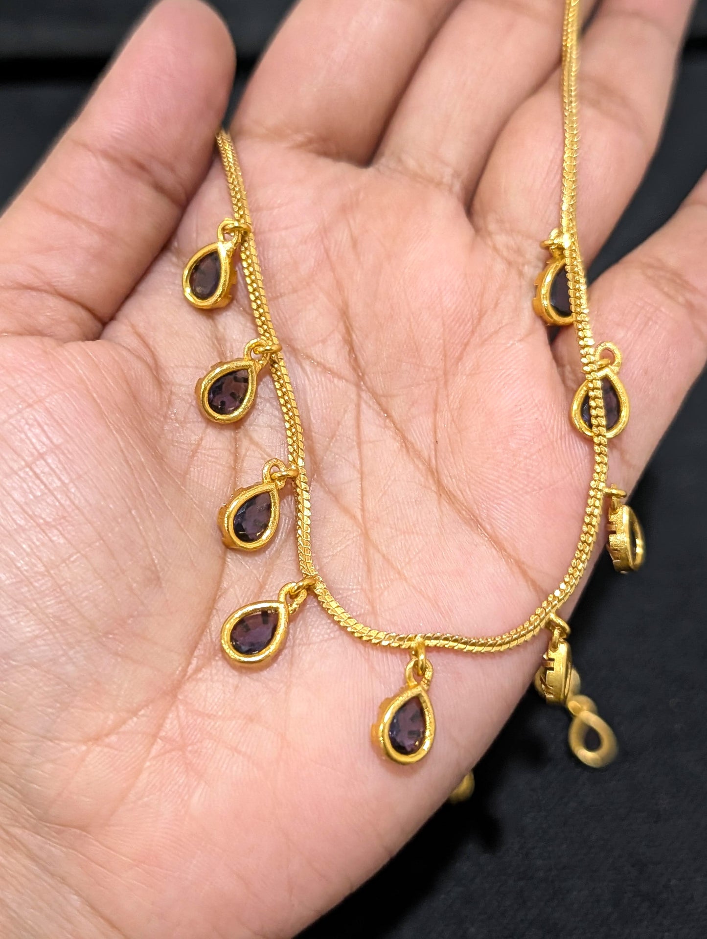 Minimalistic Teardrop CZ Choker Necklace set - Simpliful