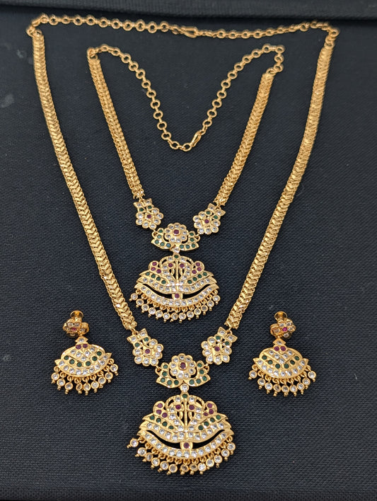 Micro gold plated Combo Necklace and Earrings set