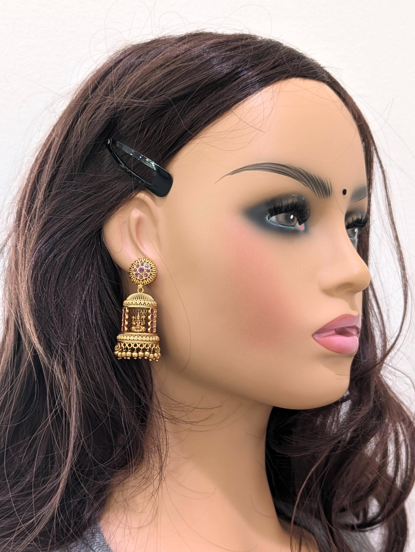 Unqiue Kemp Lakshmi ji Jhumka Earrings