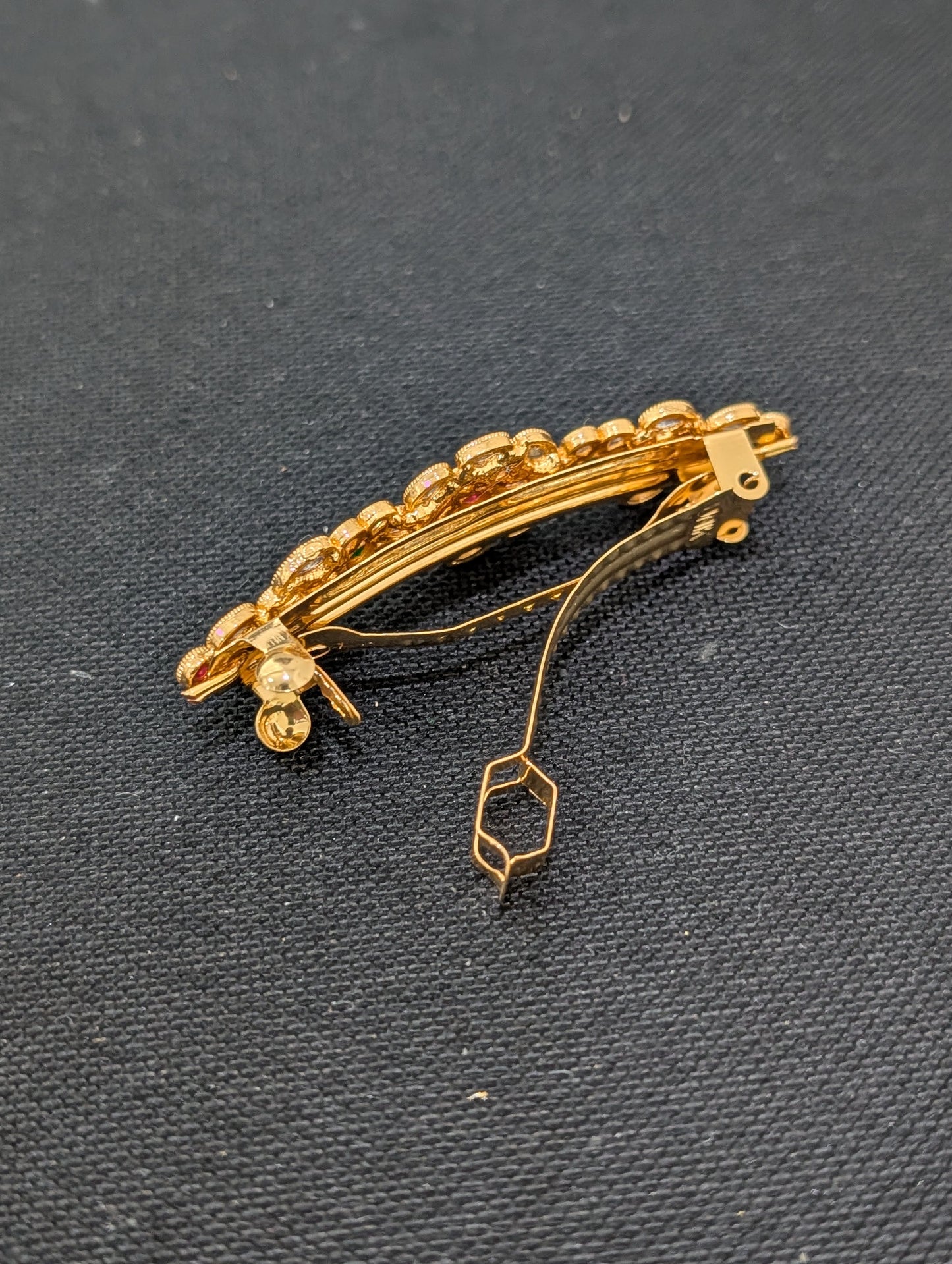Gold plated polki hair clip - D2