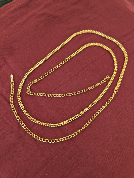 Gold plated box chain design simple Hip Chain / Waist Belt / Belly Chain