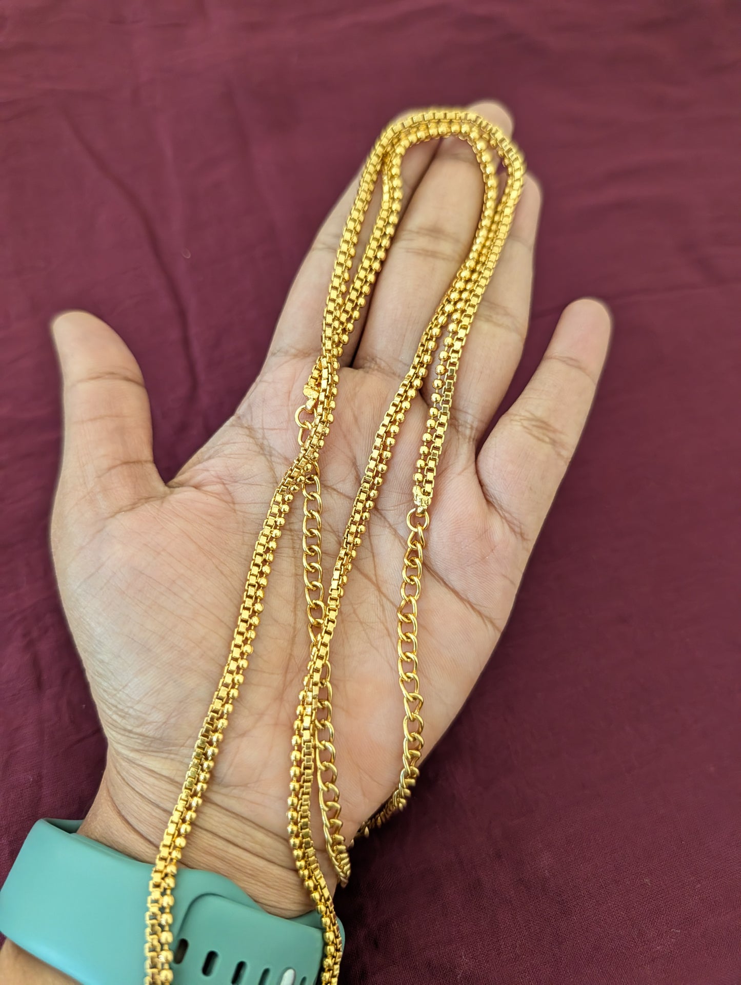 Gold plated box chain design simple Hip Chain / Waist Belt / Belly Chain