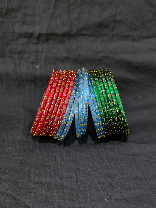 Raindrop Glass Bangles - Set of 6 bangles