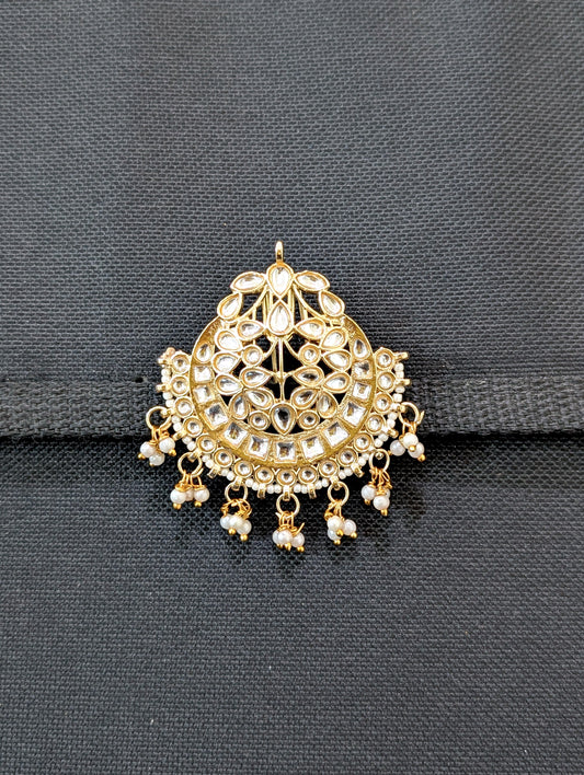 Kundan Clip on Hair brooch - D2