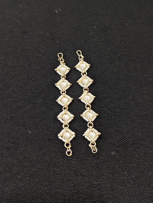 Glass Kundan Earrings chain / Maatal / Kaan Chain - D2