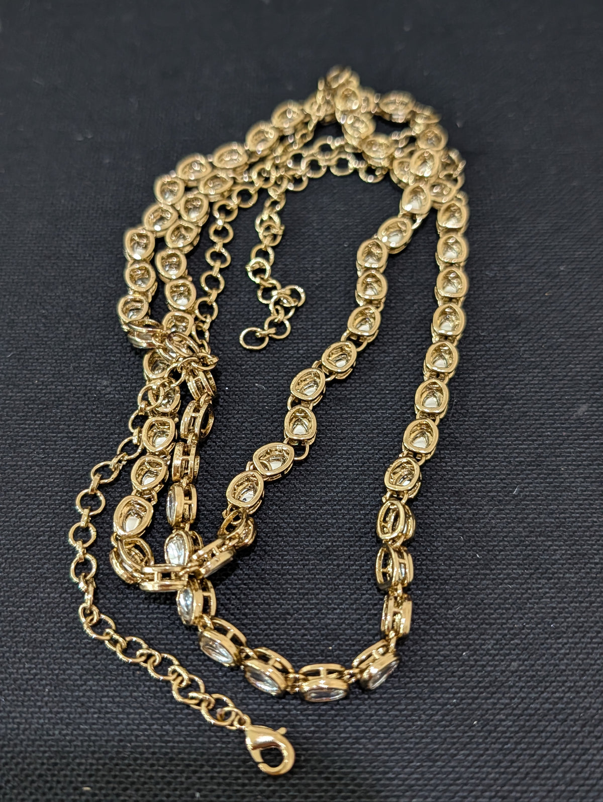 Mehandi Gold plated glass kundan Hip Chain / Waist Belt / Belly Chain