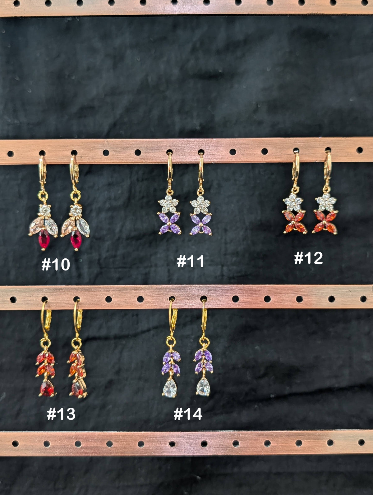 CZ small hoop dangle earrings - Gold plated - Simpliful
