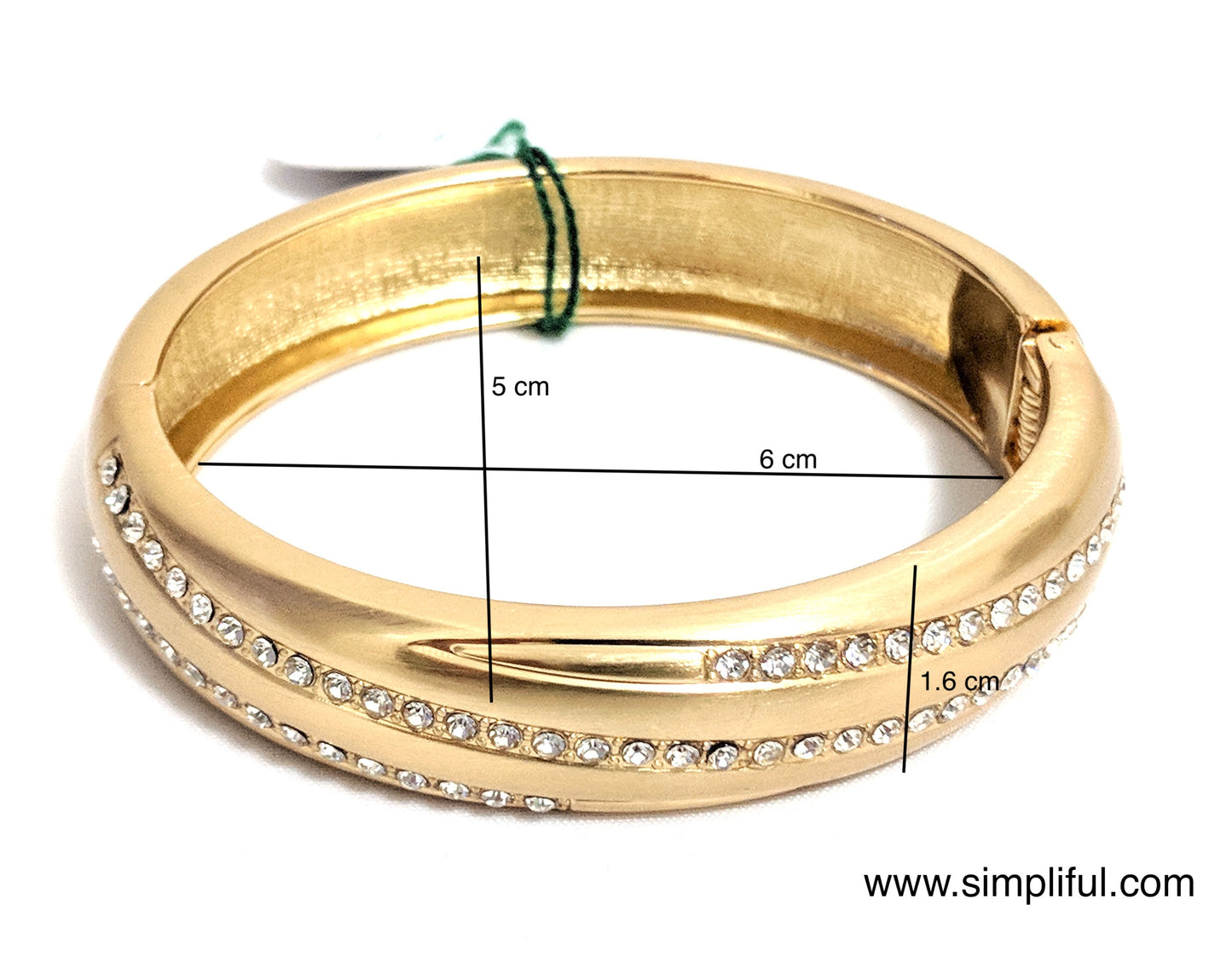 Matt finish yellow gold broad Bangle Bracelet - Simpliful