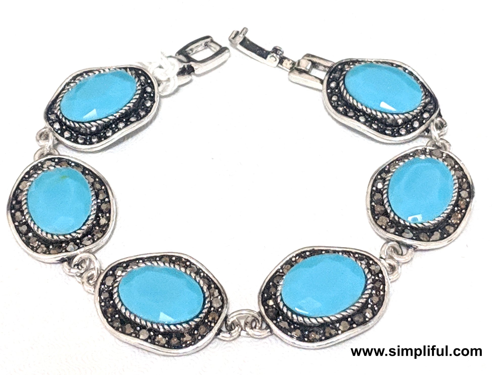 Antique Silver finish bold bead Bracelet - Simpliful
