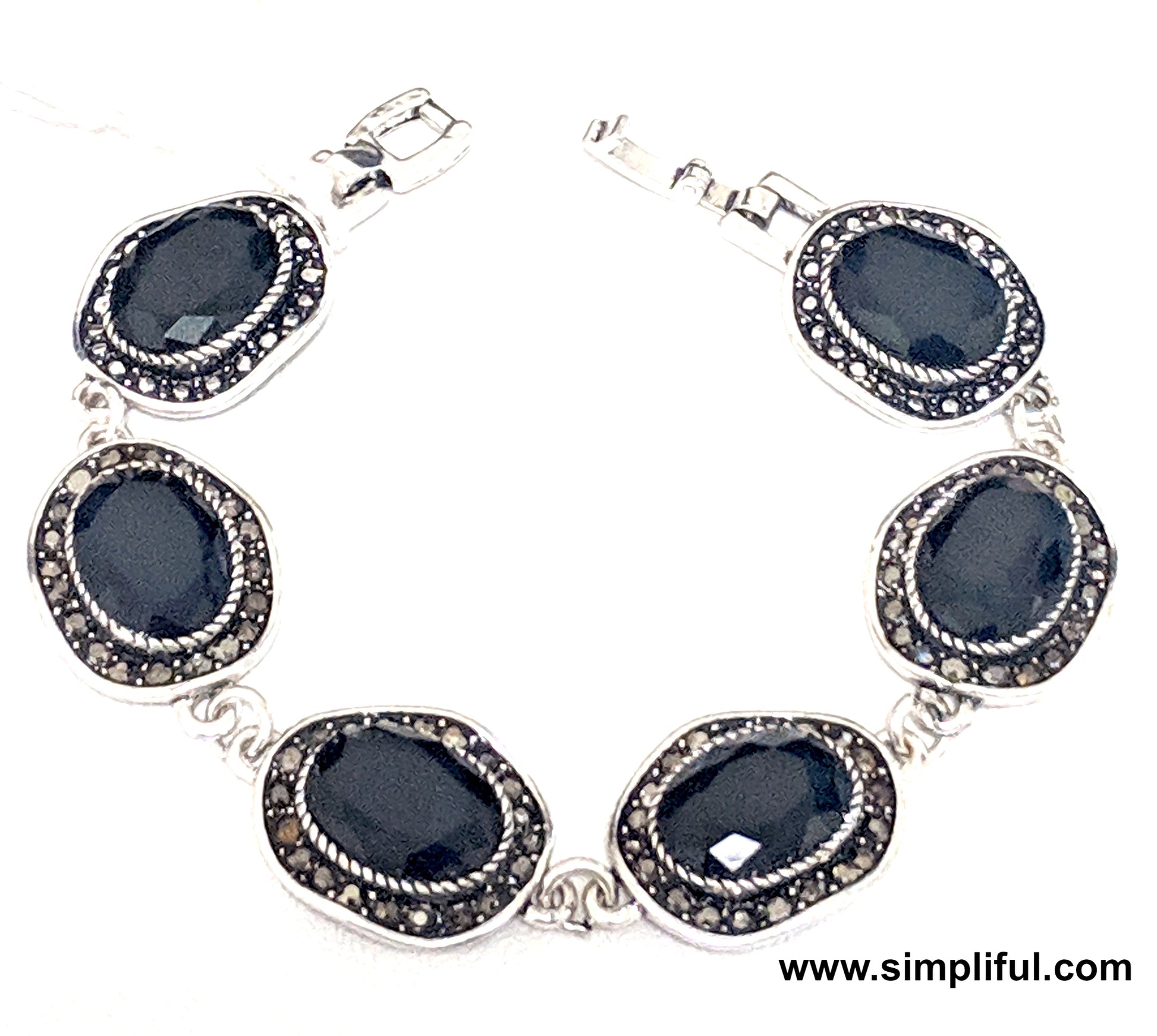 Antique Silver finish bold bead Bracelet - Simpliful