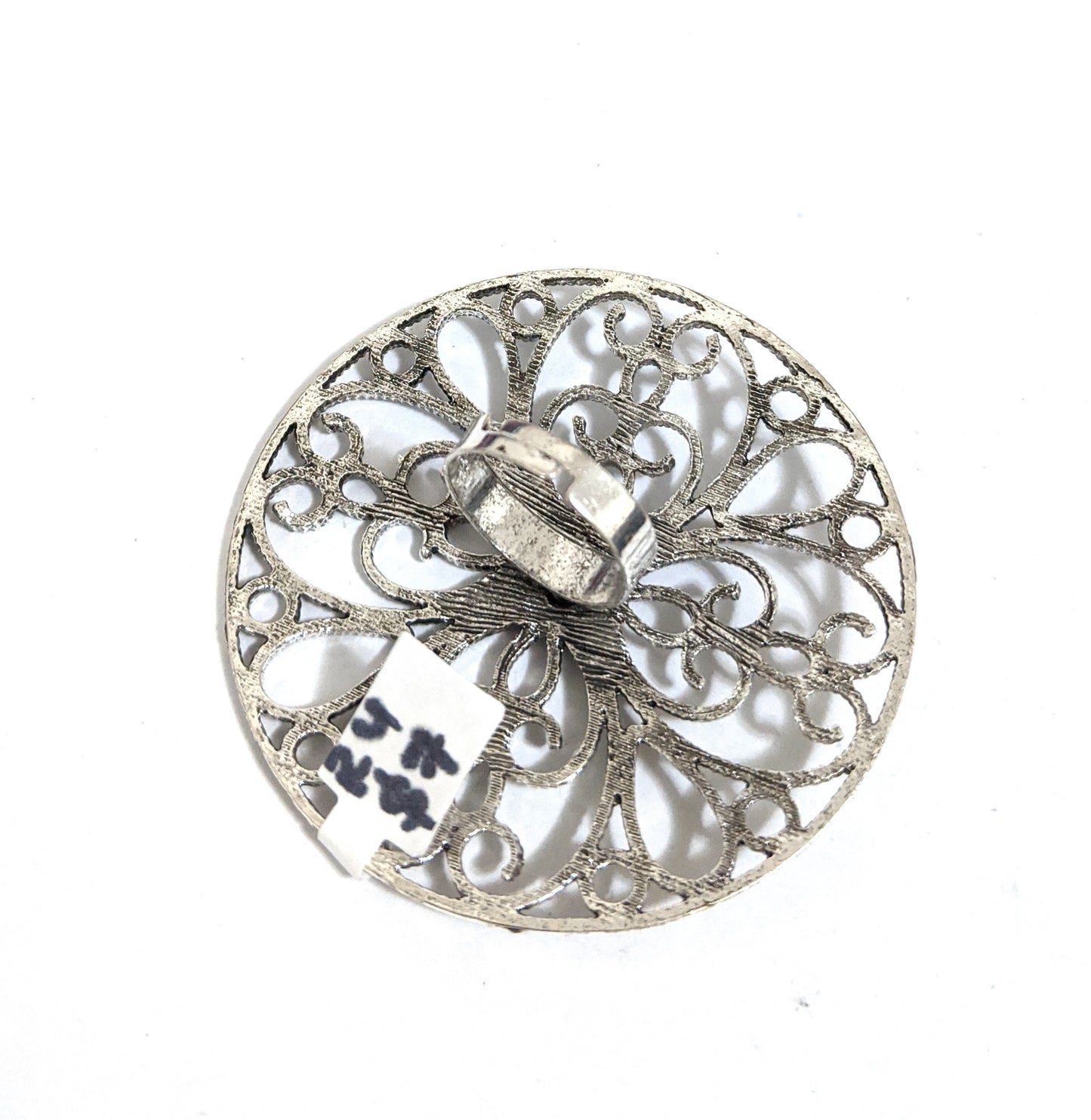 XXL Size Oxidized flower Round Adjustable Finger ring - Simpliful