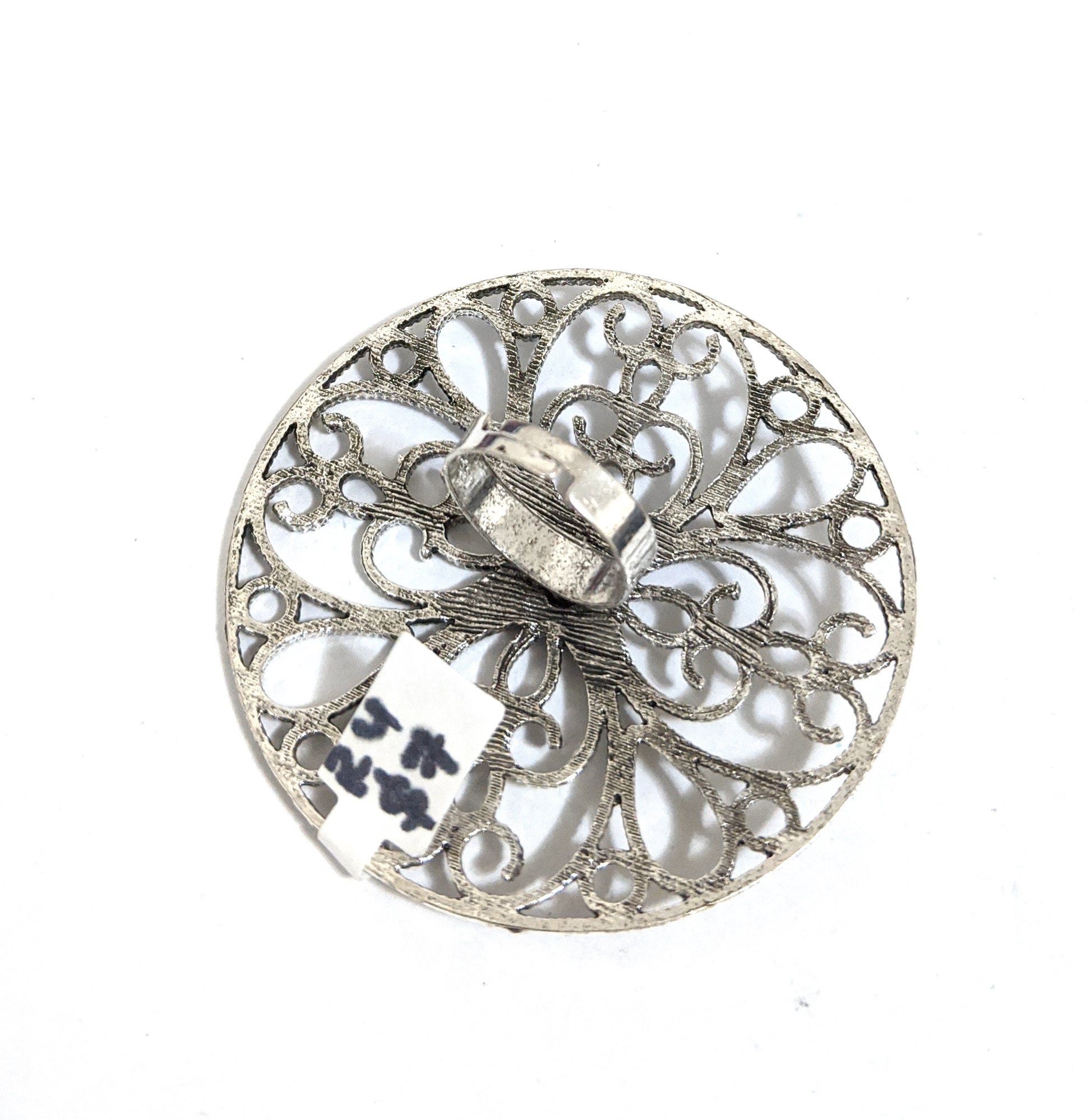XXL Size Oxidized flower Round Adjustable Finger ring - Simpliful
