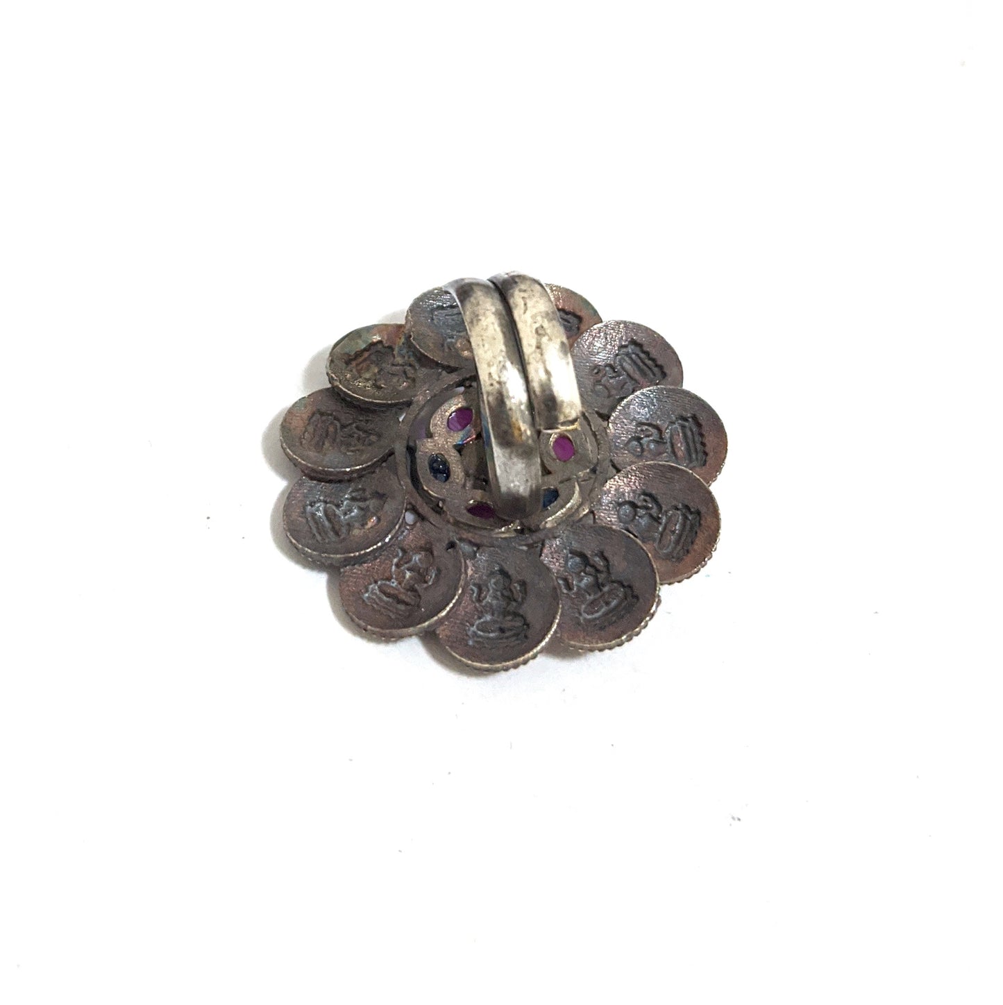 German silver Goddess Lakshmi Adjustable Finger rings - Simpliful