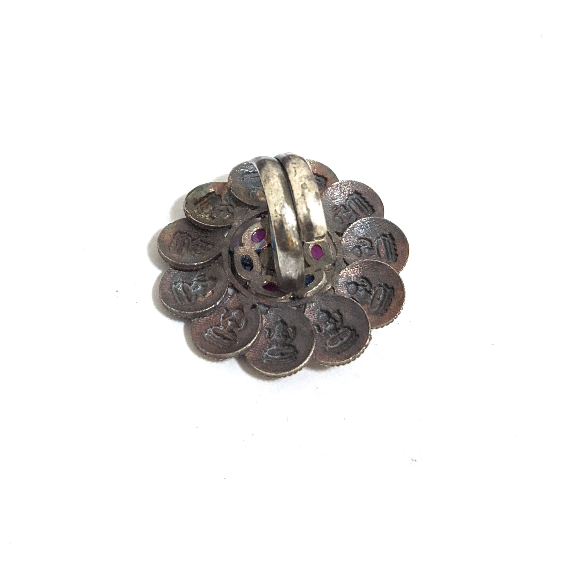 German silver Goddess Lakshmi Adjustable Finger rings - Simpliful