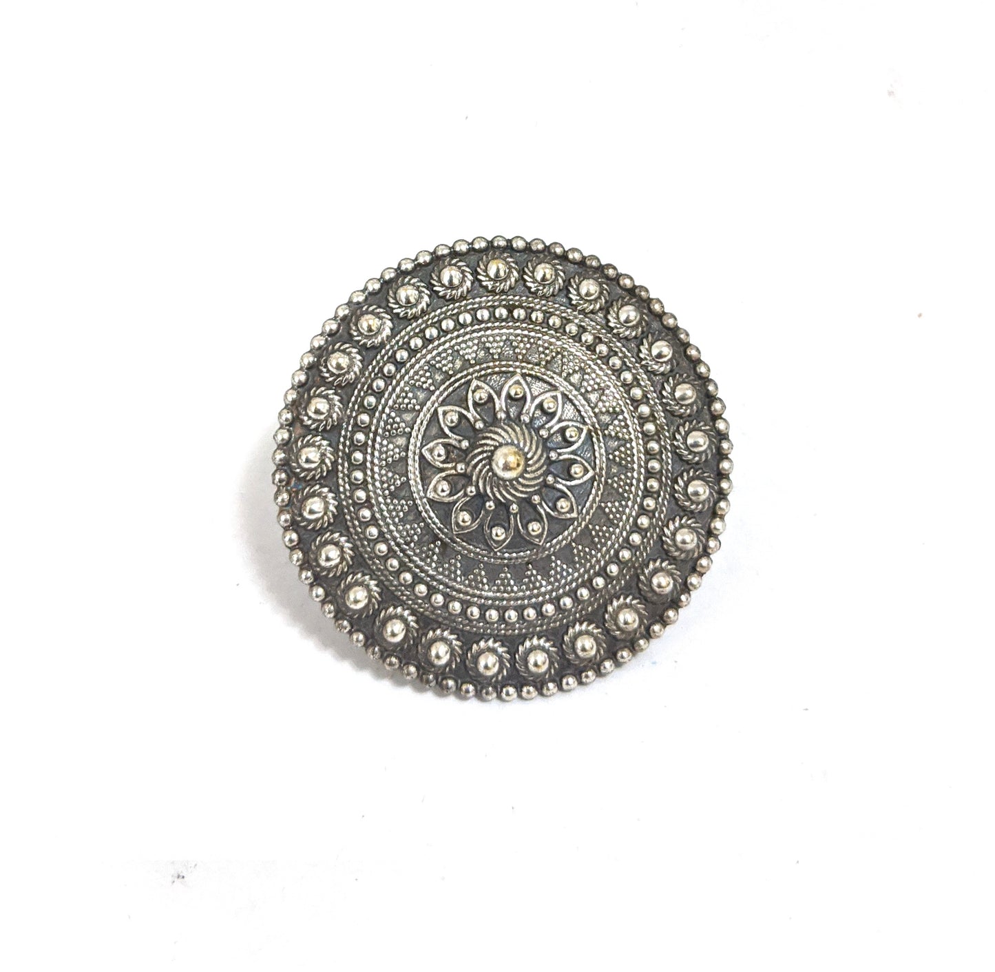 Large size flower design german silver adjustable finger ring - Simpliful