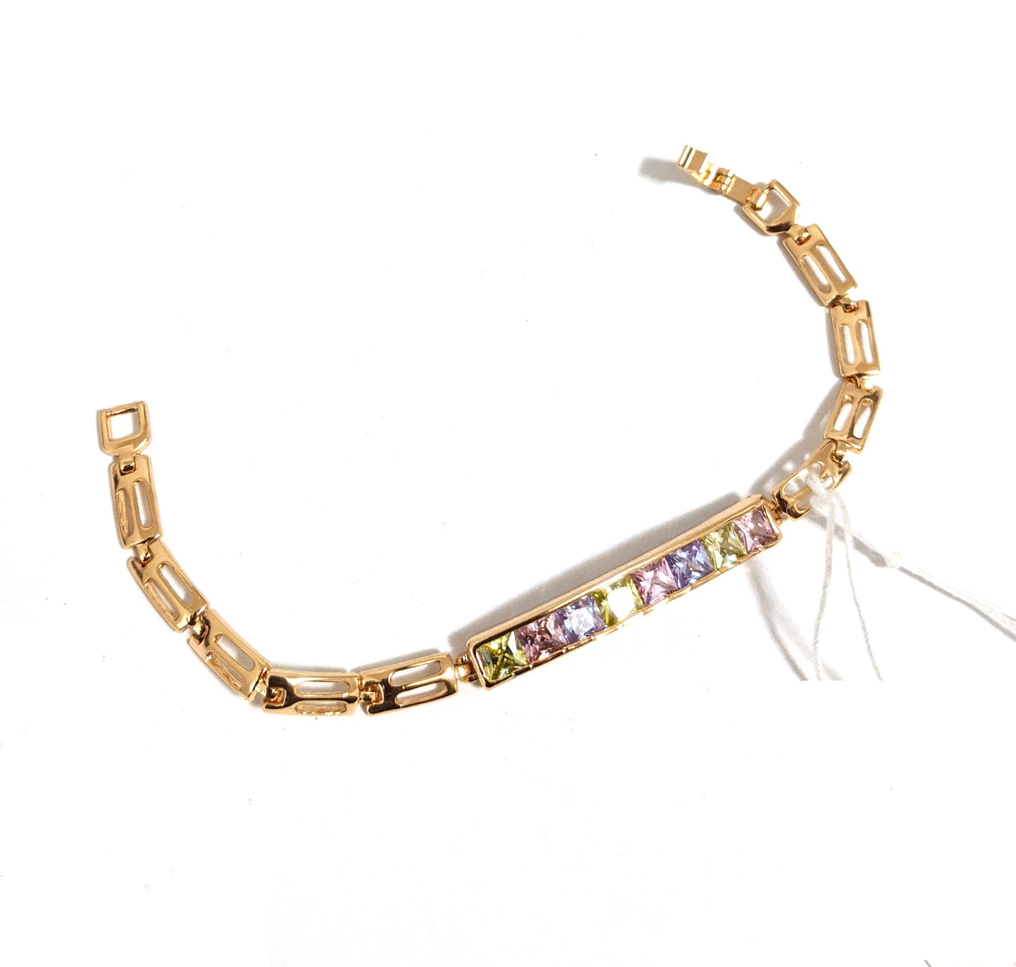 Multi color Cz stone gold finish Bracelet - Simpliful