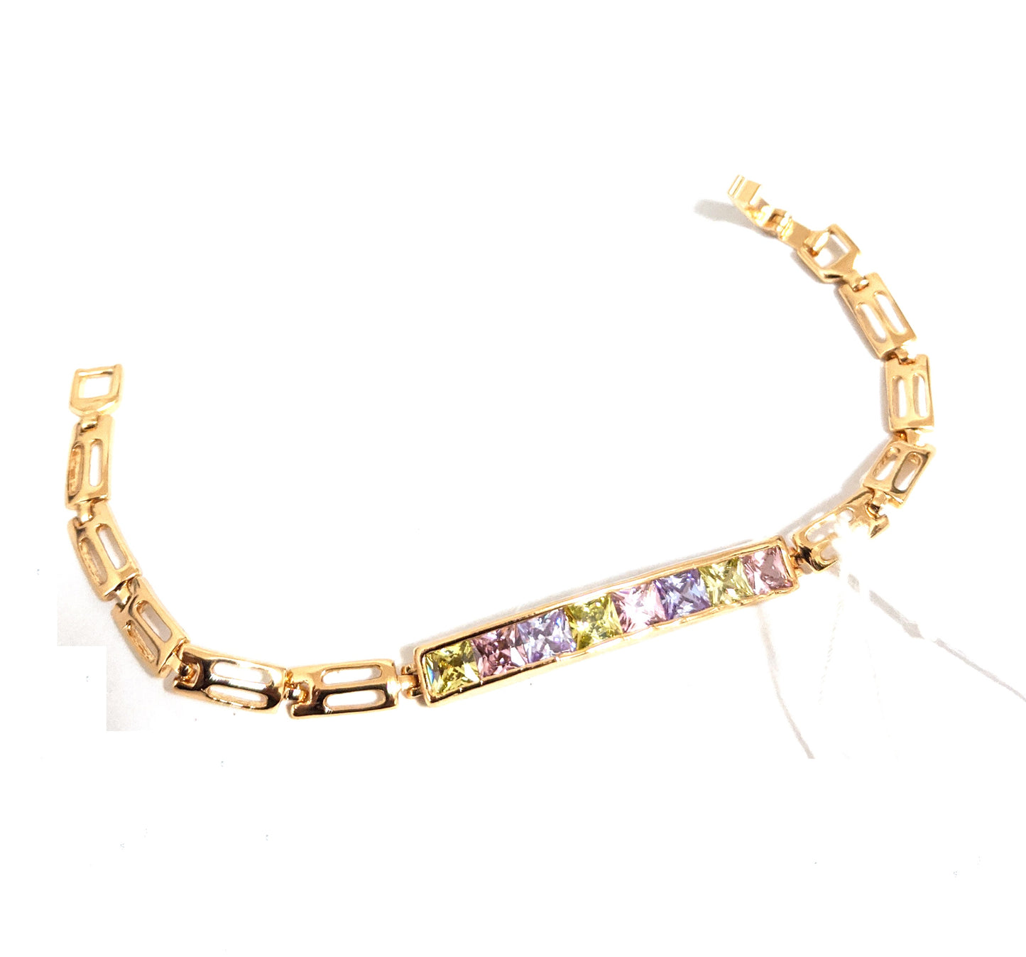 Multi color Cz stone gold finish Bracelet - Simpliful