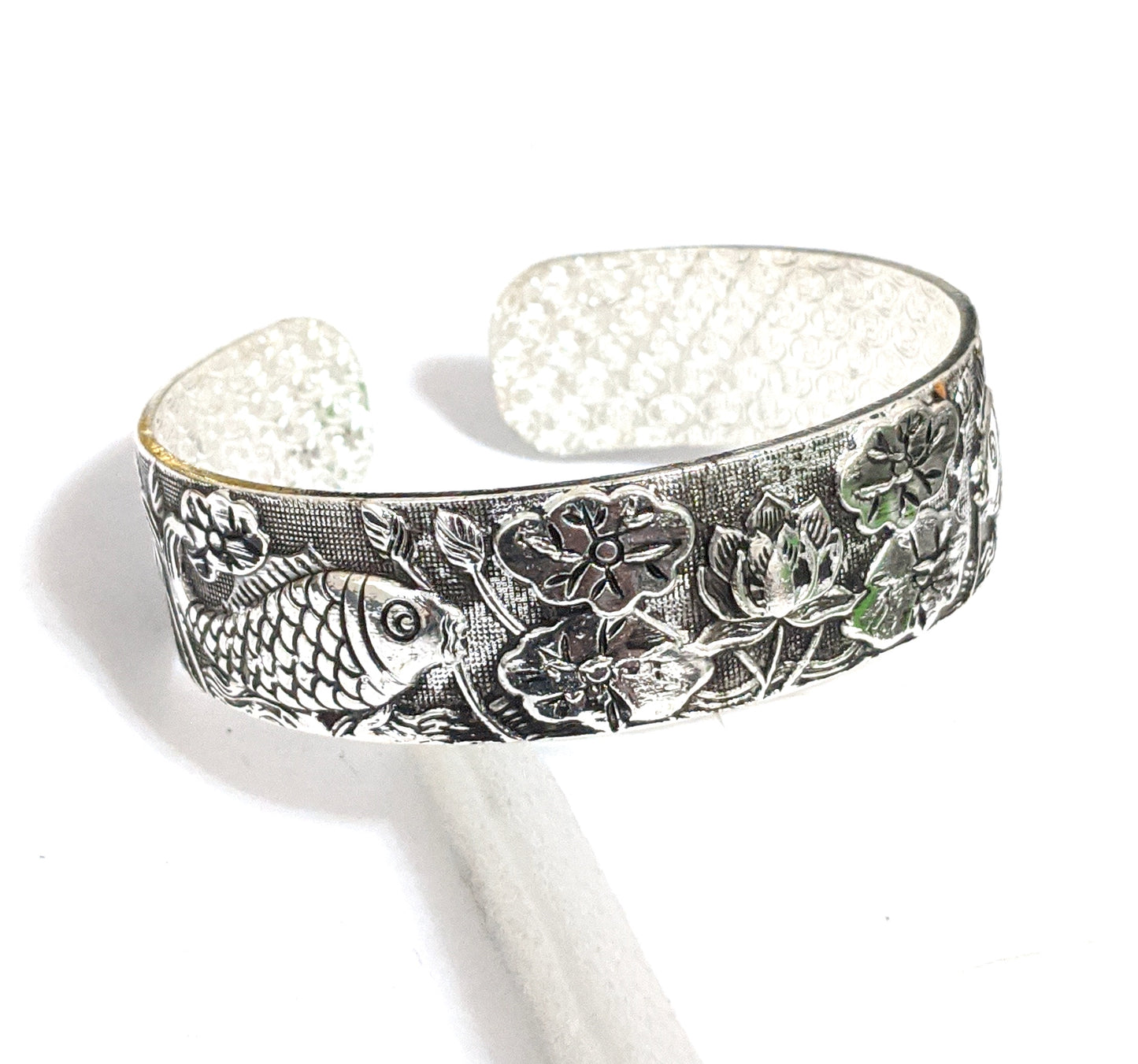 Antique silver finish oxidized kada - Fish Design - Simpliful