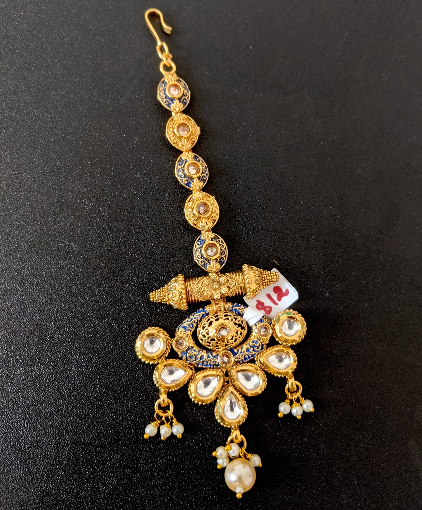 Bold kundan stone Maang Tikka - Simpliful