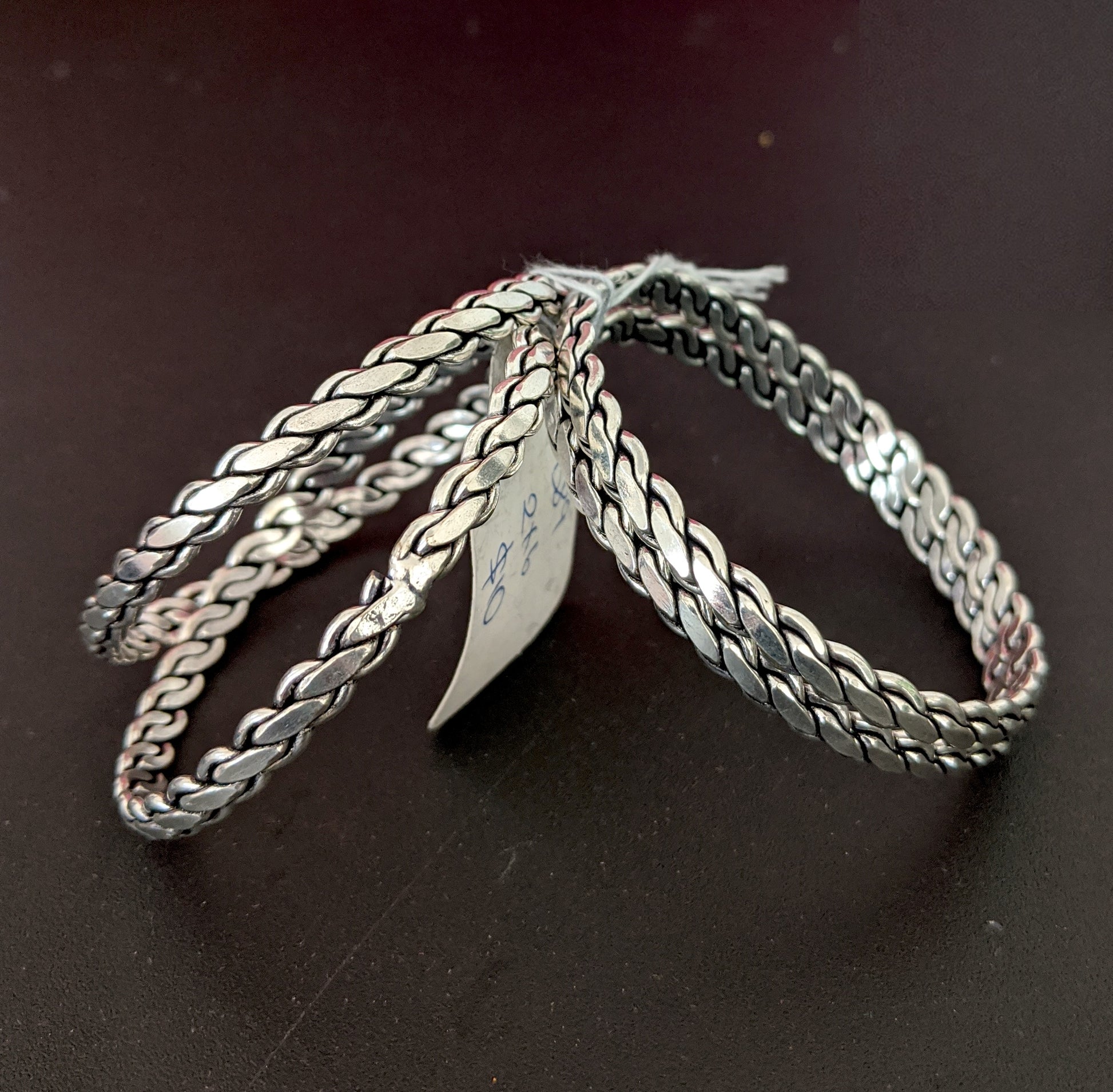 Spiral design oxidized silver bangles - Set of 4 - Simpliful