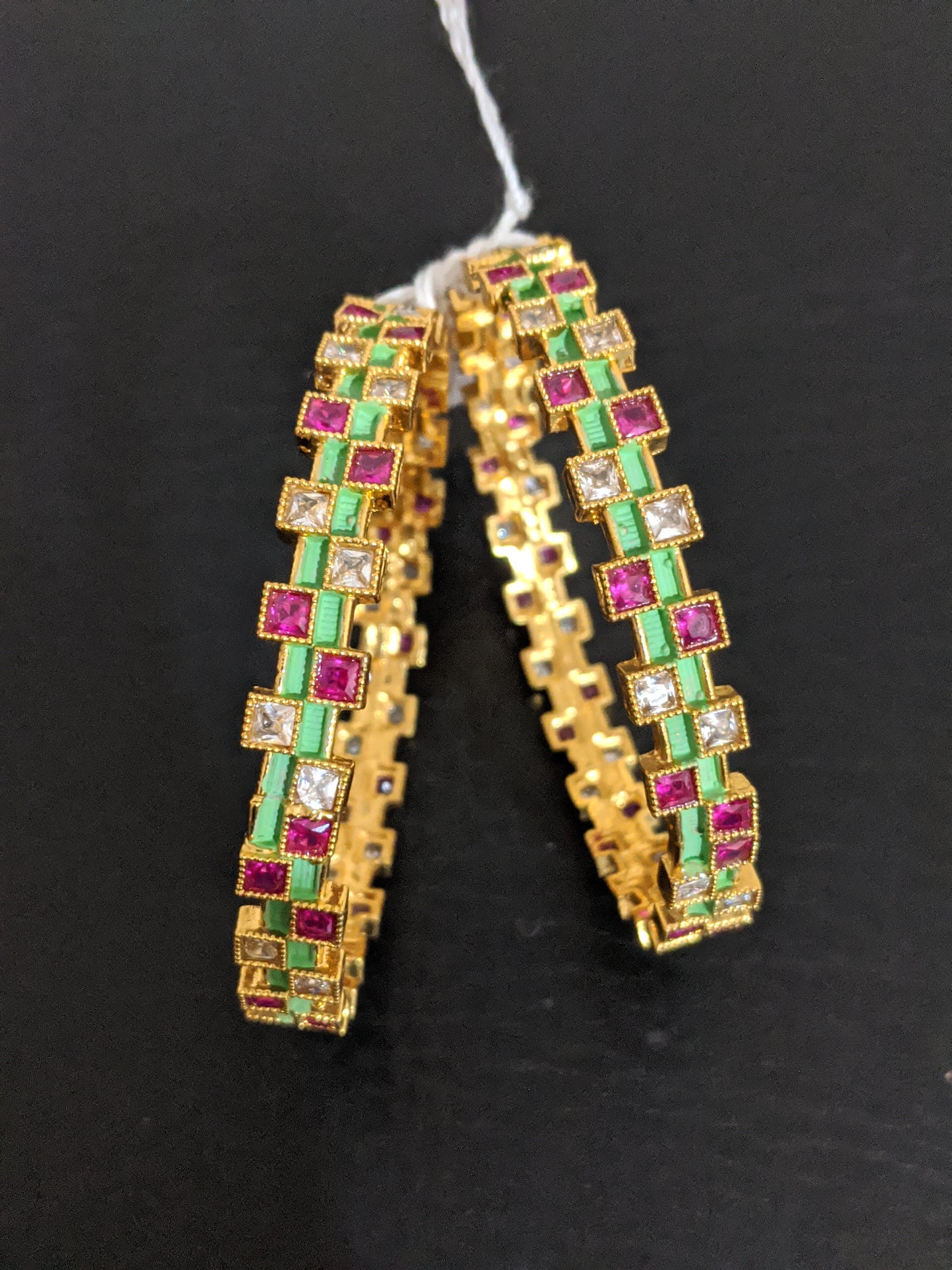 Square design Matte Meenakari bangles
