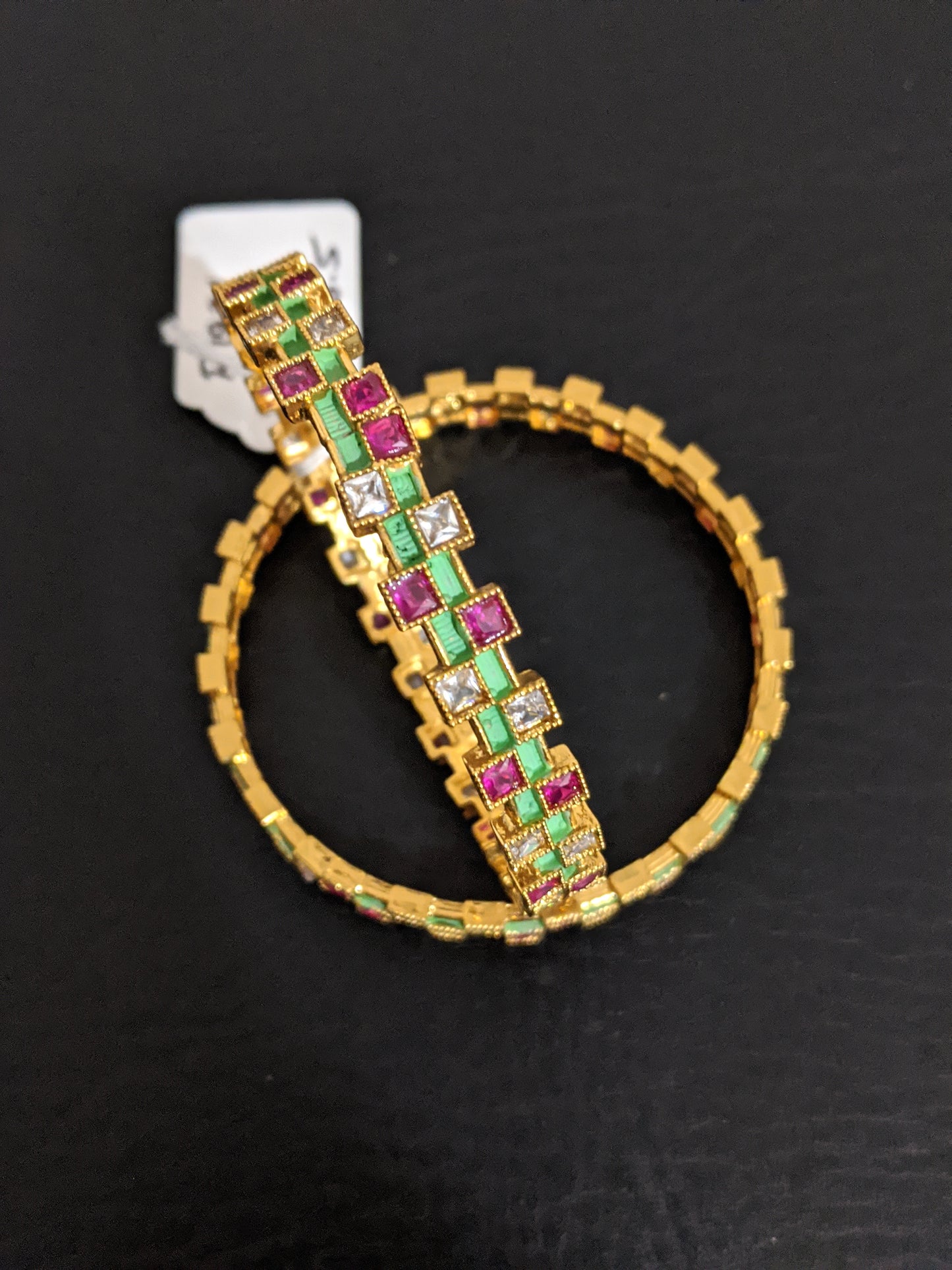 Square design Matte Meenakari bangles