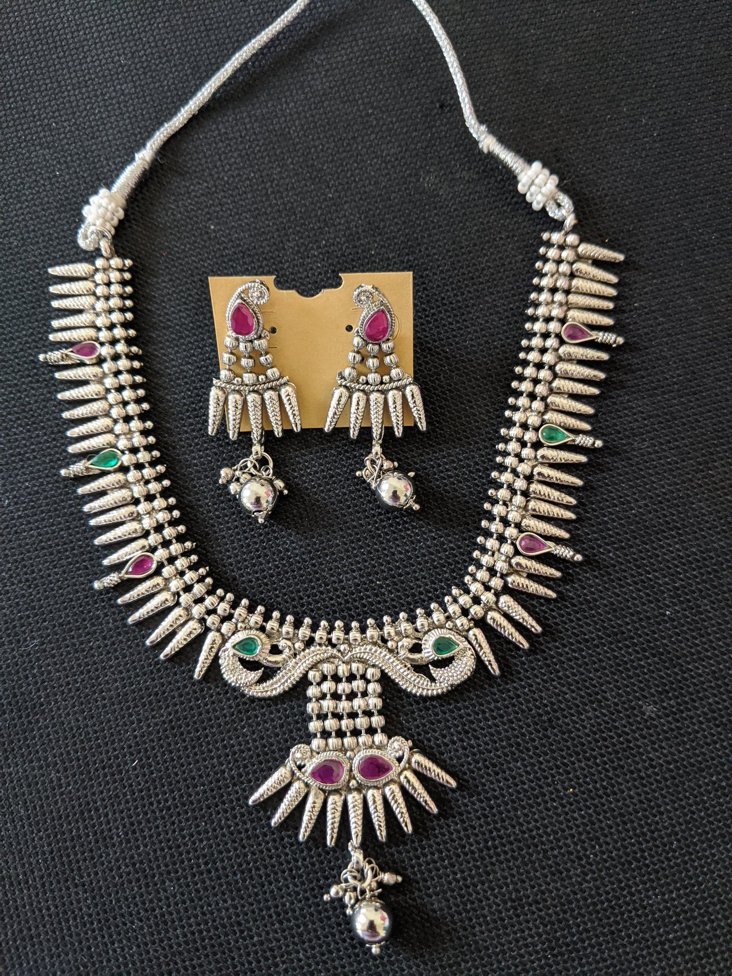 SALE - Oxidized silver Choker set