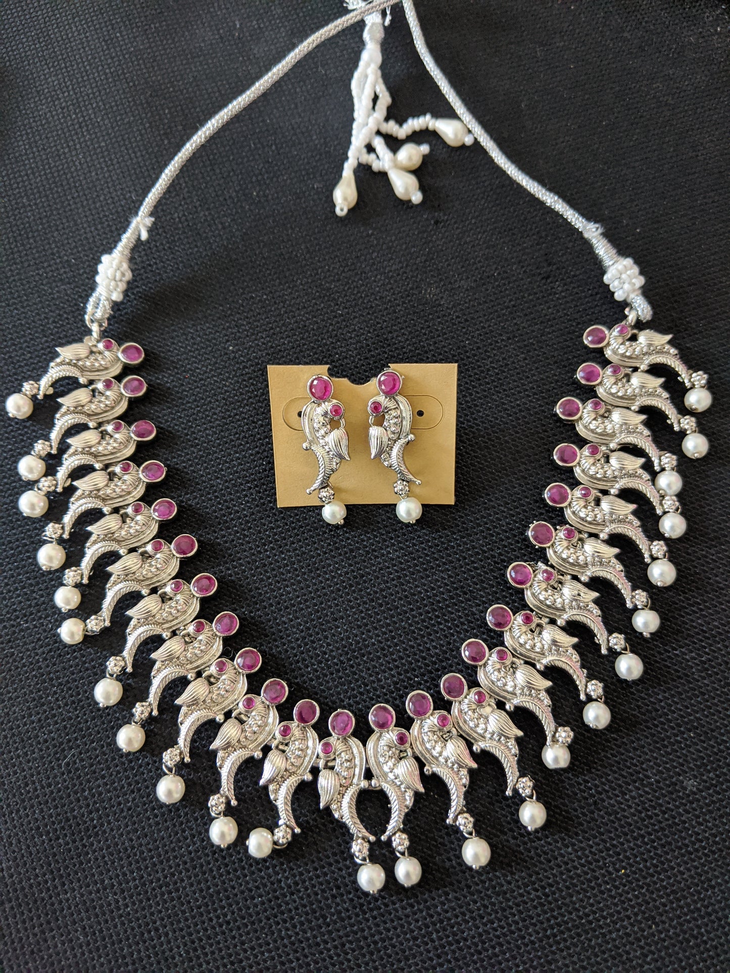 SALE - Oxidized silver Choker set