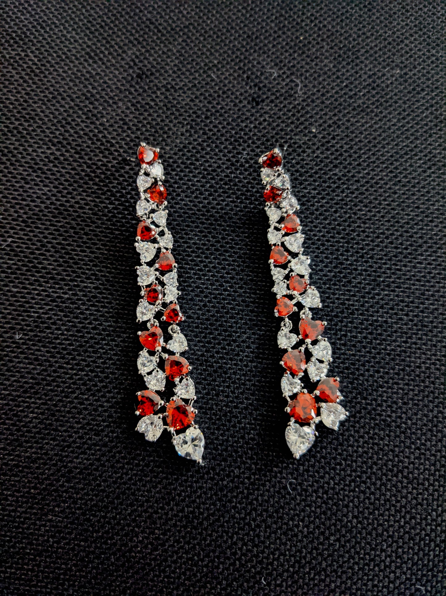 Heart design Dangle CZ earrings