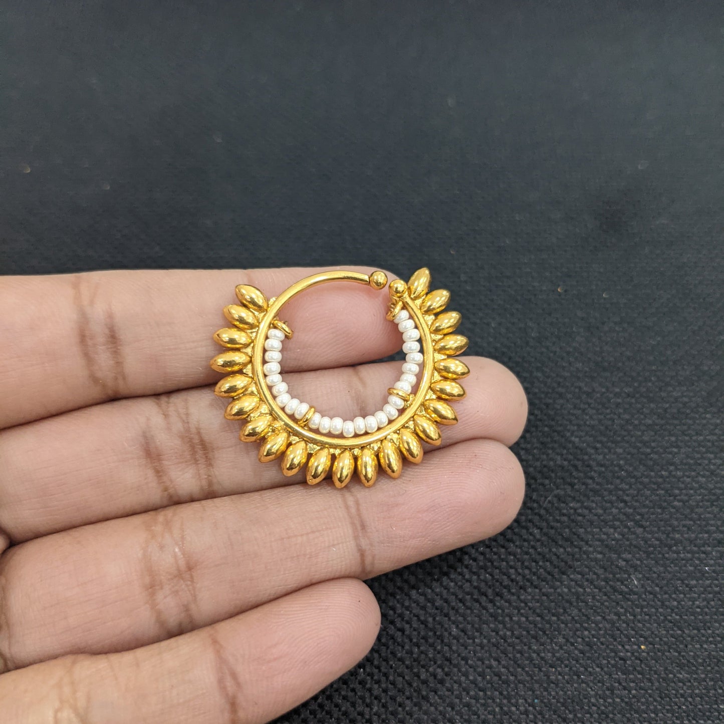 Spike design gold plated Indian Nose Ring