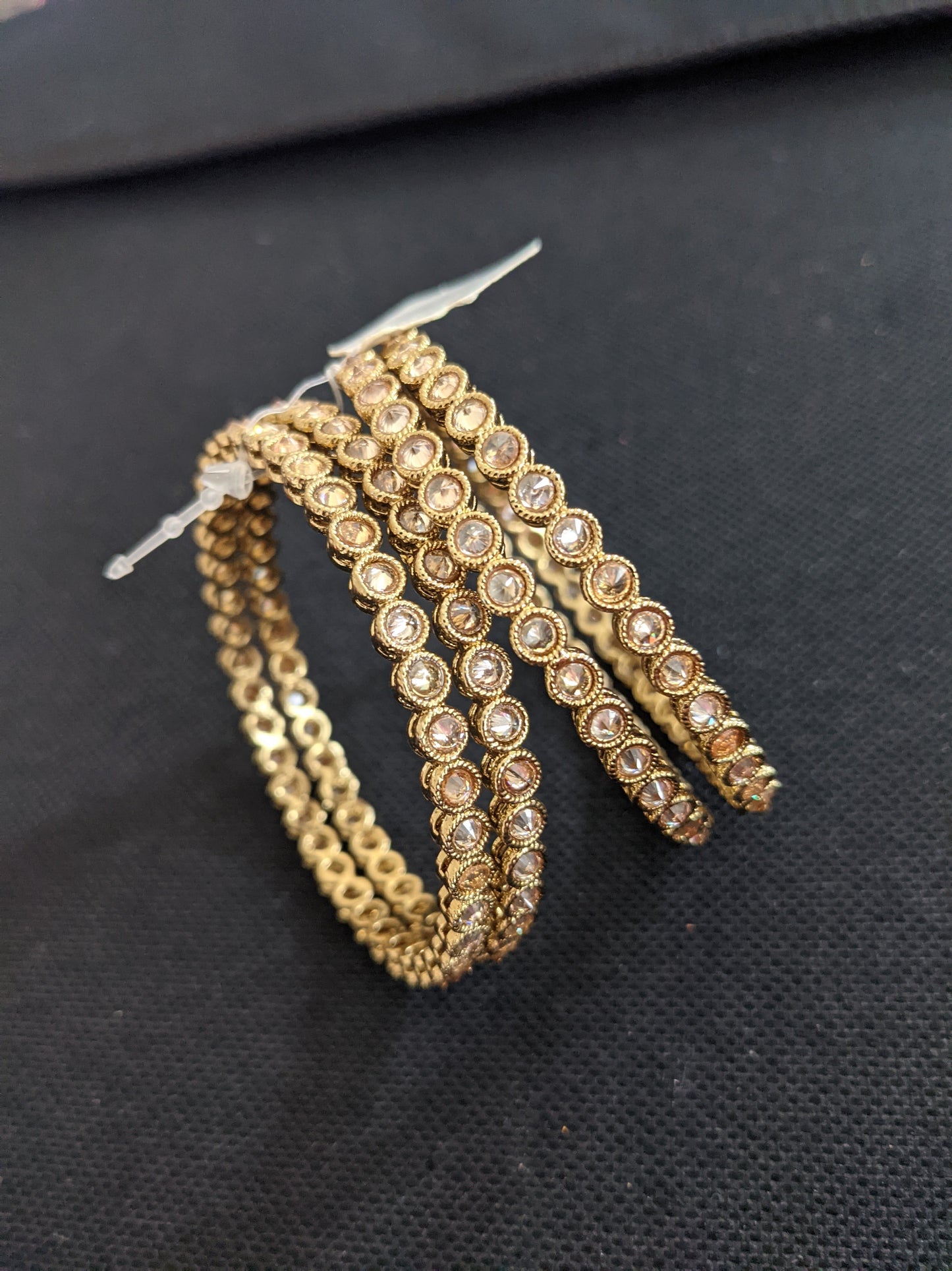 Circle design Mehandi polish Polki stone Bangles - 2x4 size