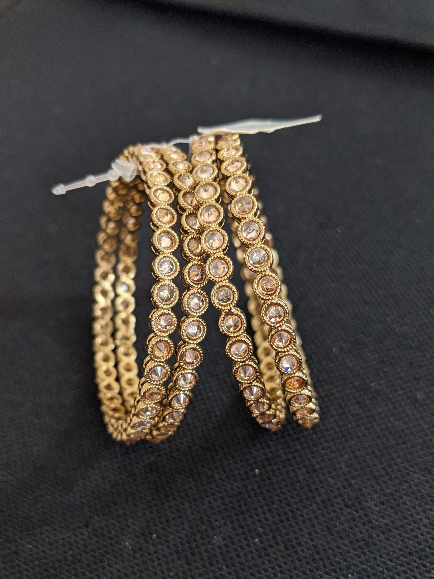 Circle design Mehandi polish Polki stone Bangles - 2x4 size