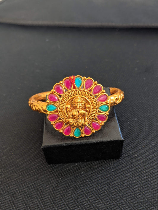 Orangish Matte gold plated openable bangle bracelet