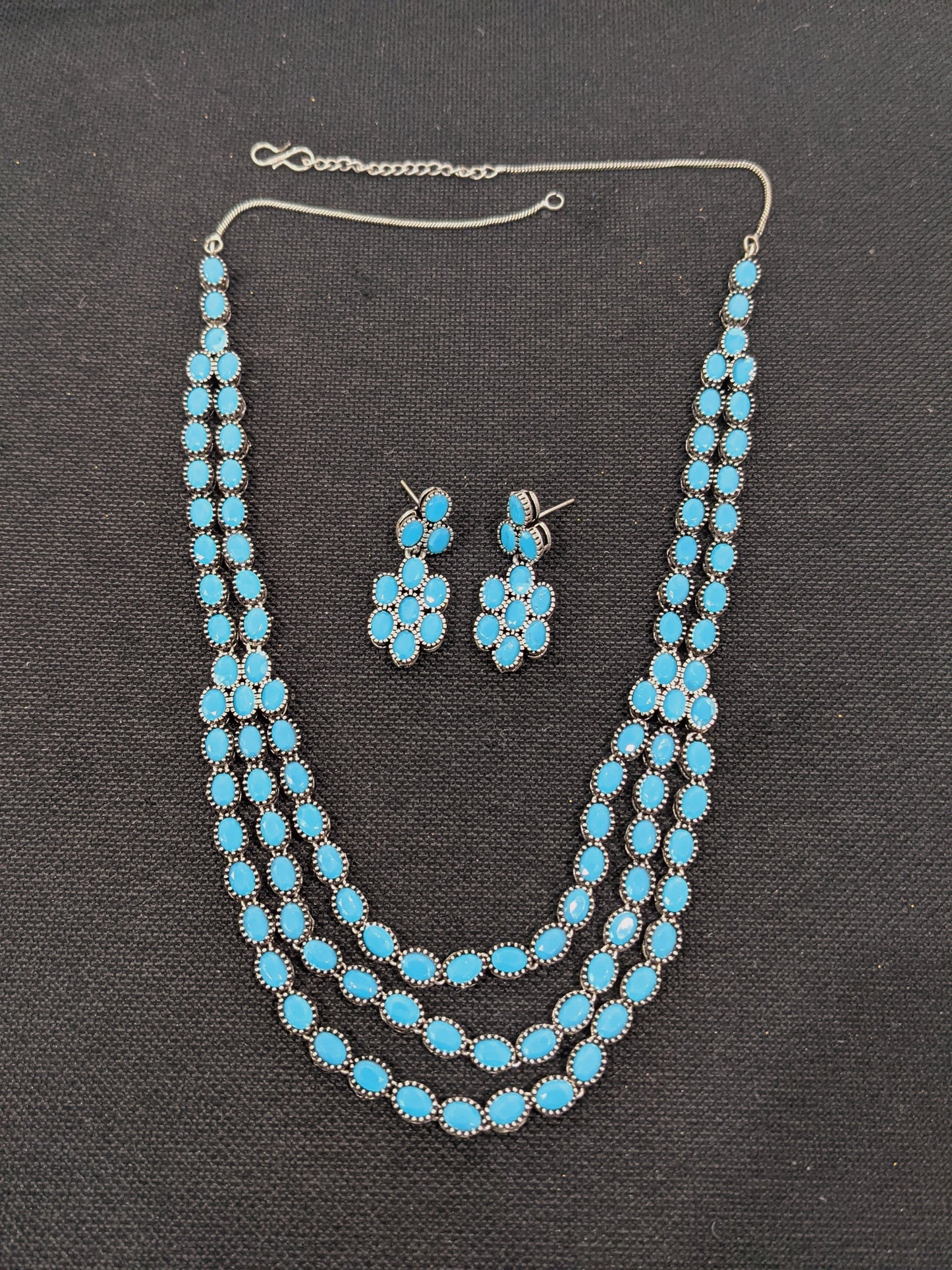 CLEARANCE SALE / Oxidized silver Choker Necklace and Earrings set