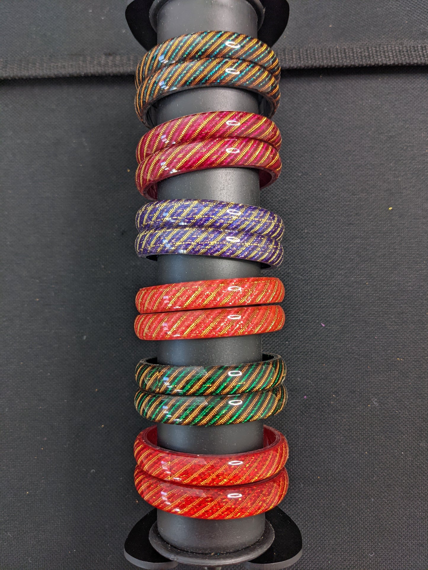 Toddler / Kids Shiny Plastic Bangles with gold line