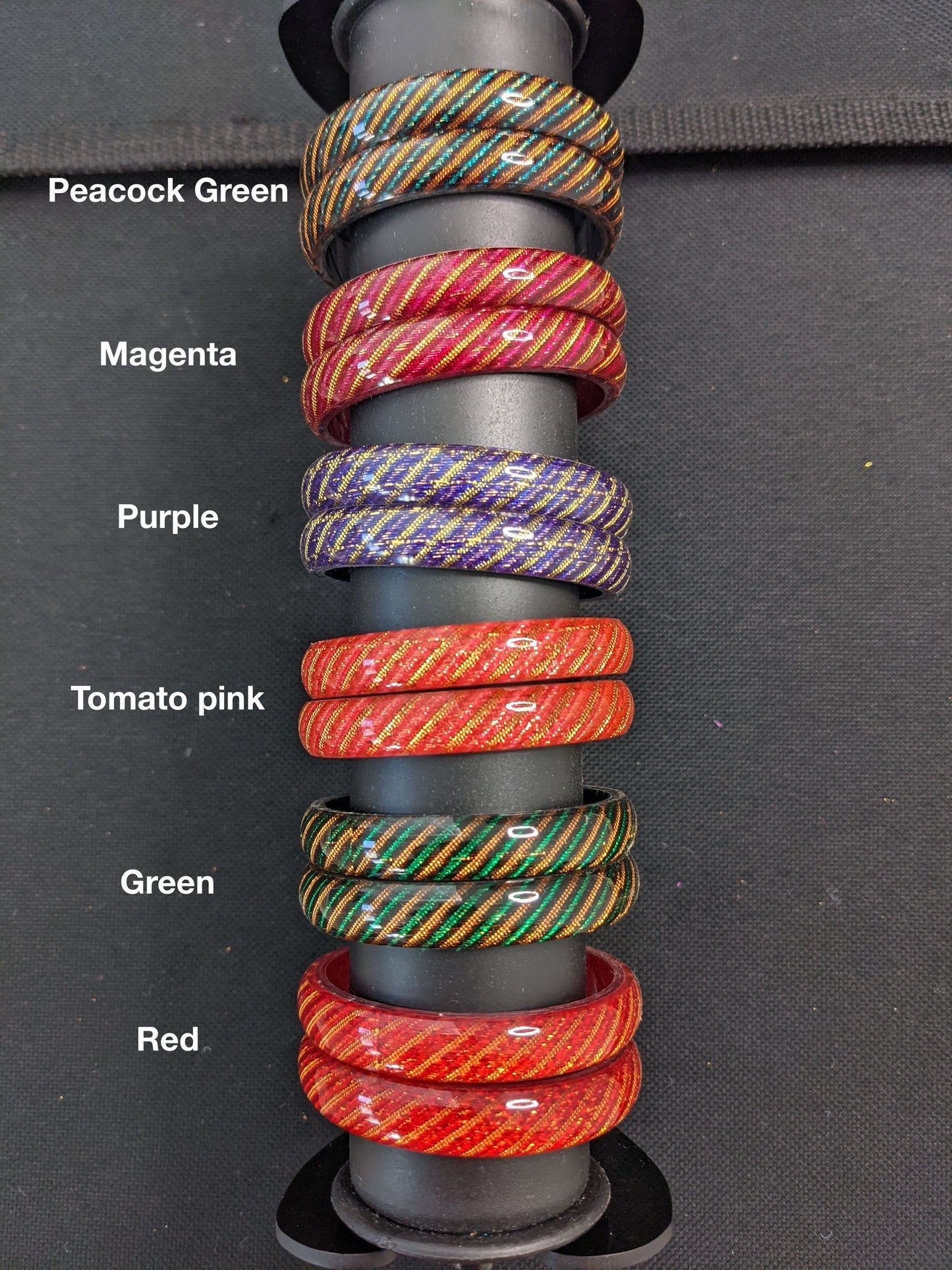Toddler / Kids Shiny Plastic Bangles with gold line