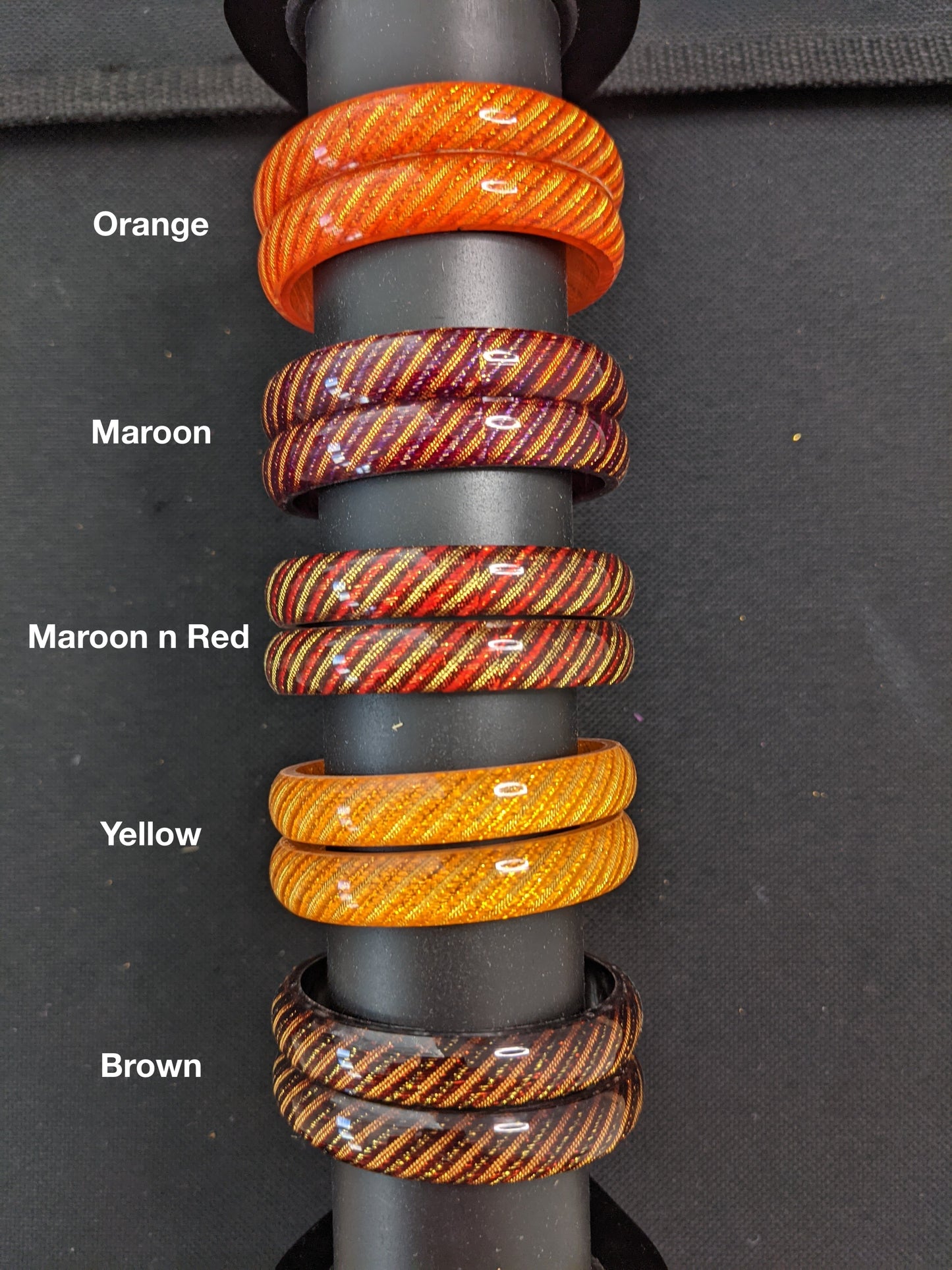 Toddler / Kids Shiny Plastic Bangles with gold line