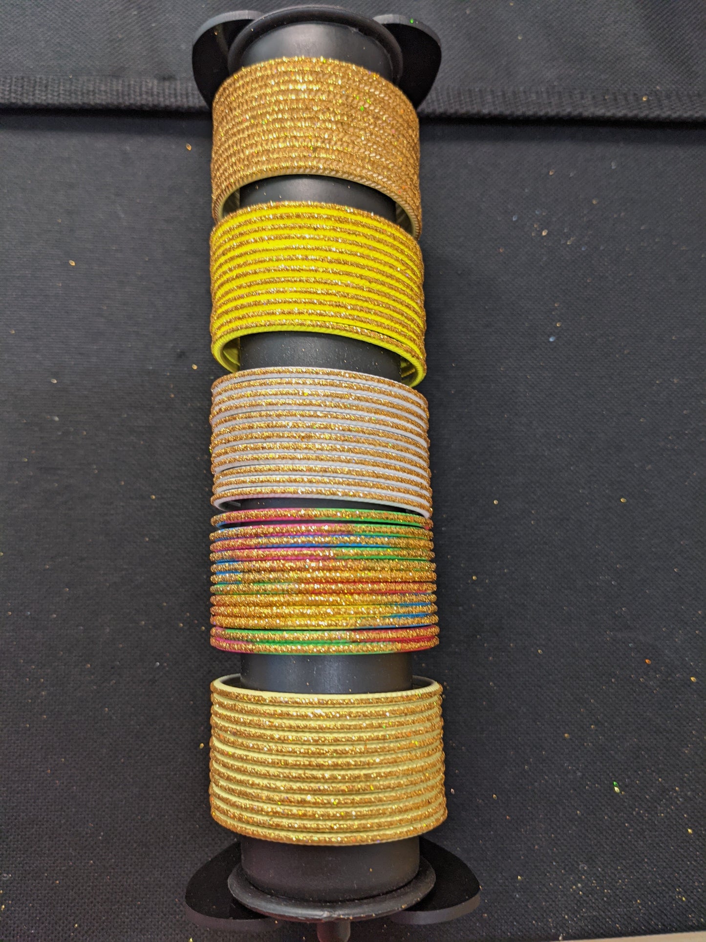 Toddler / Kids Gold Glitter Metal Bangles