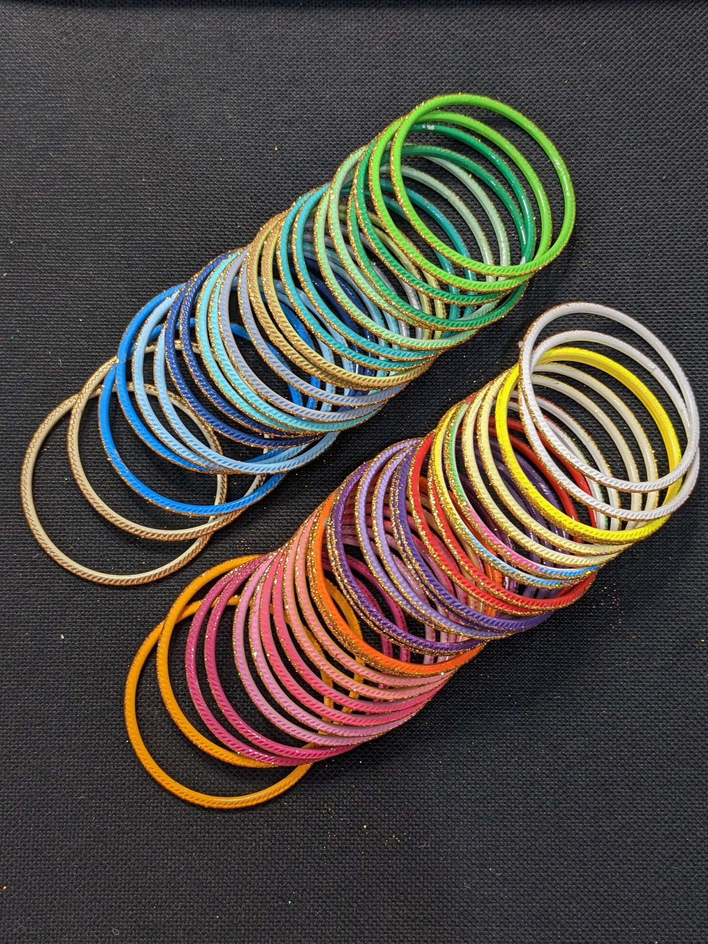 Toddler / Kids Gold Glitter Metal Bangles