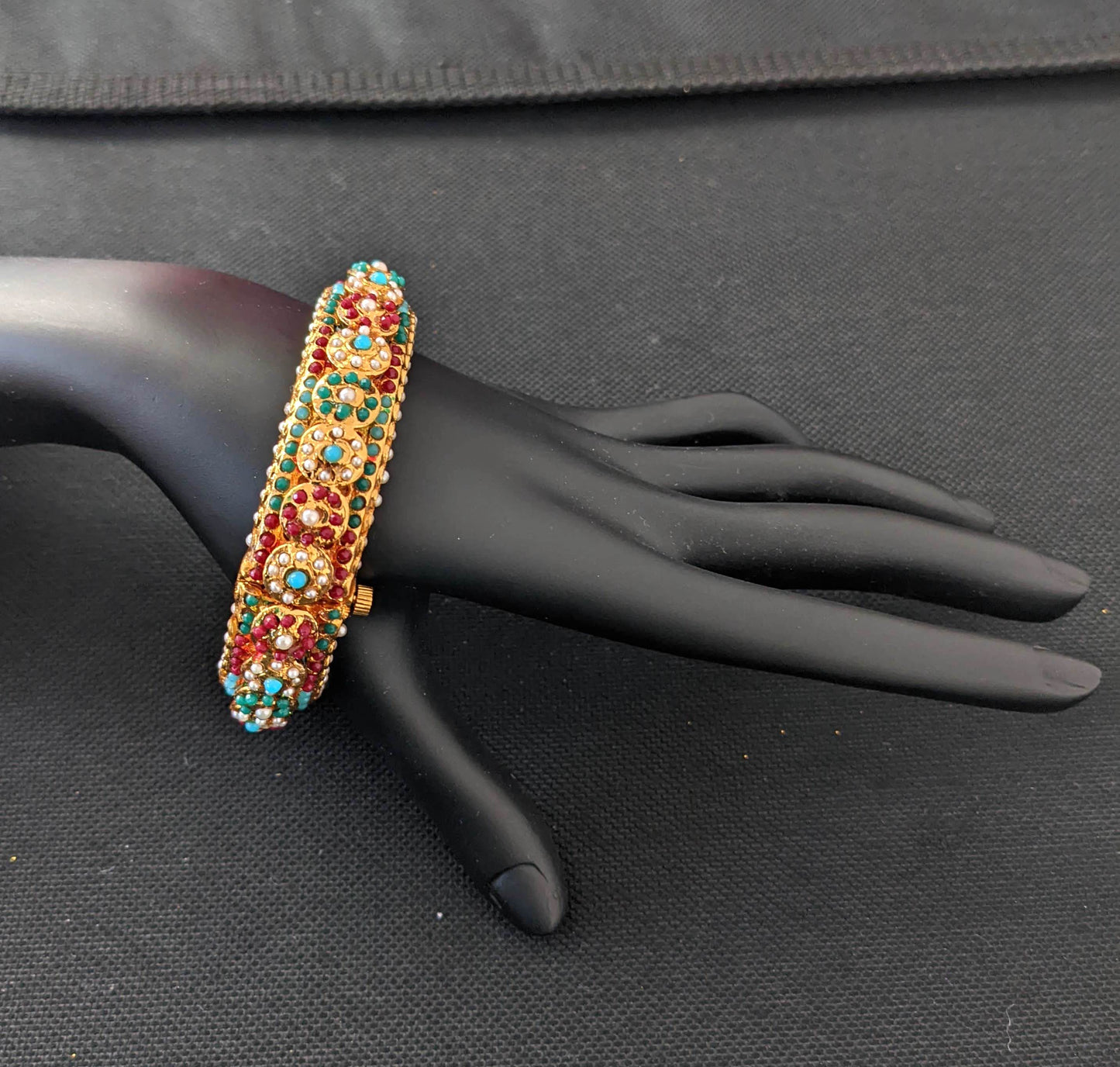 Multi color mini bead pasted traditional kada Bangles