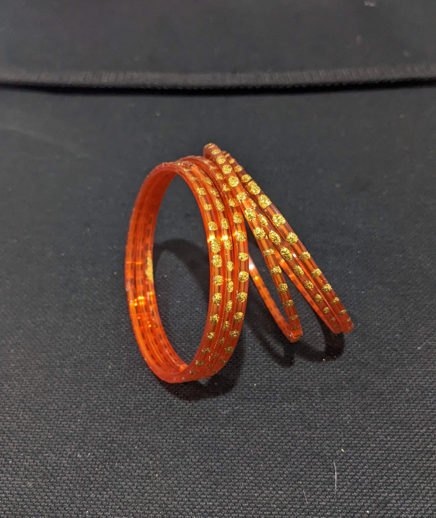 Gold dot Glass Bangles - Set of 6 bangles / Half dozen bangles
