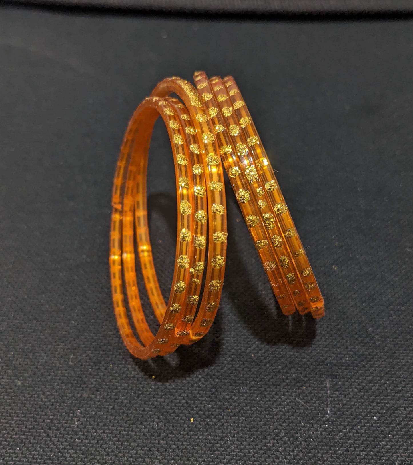 Gold dot Glass Bangles - Set of 6 bangles / Half dozen bangles